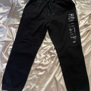 Hollister Mens Black Sweatpants with Logo - Small